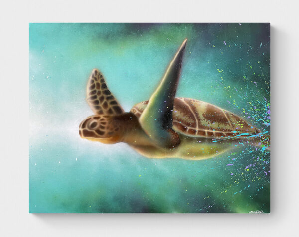 Graffiti maleri af havskildpadde