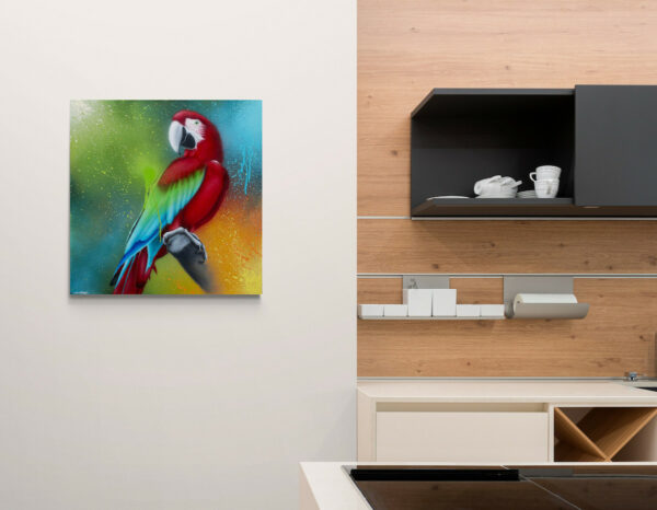 papegøje maleri i køkken