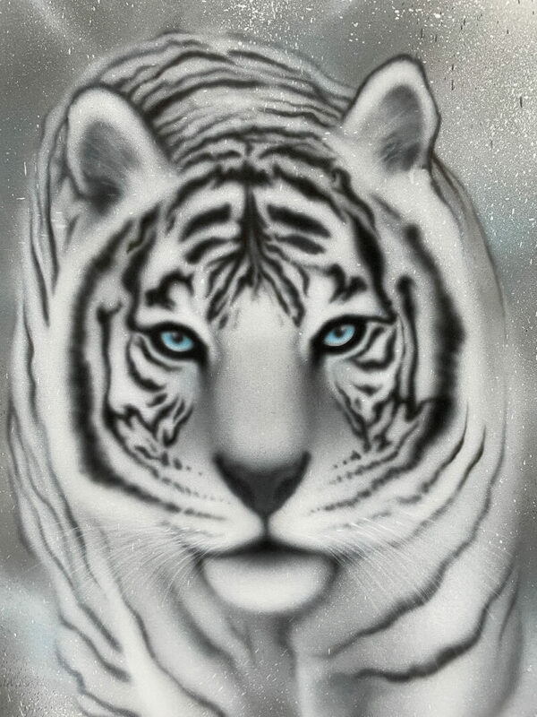 Tiger graffiti kunst på lærred