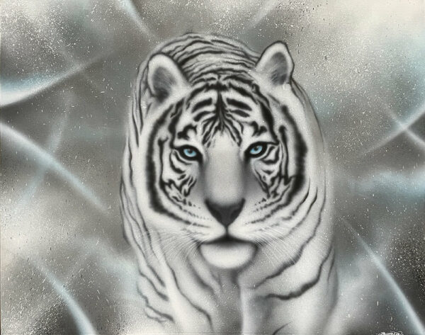 Tiger graffiti kunst på lærred