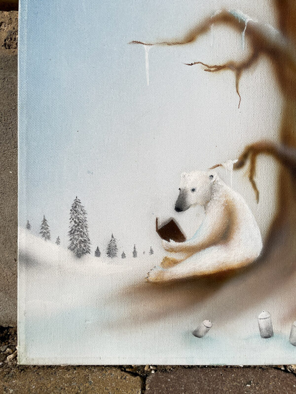 Isbjoern vinter graffiti kunst